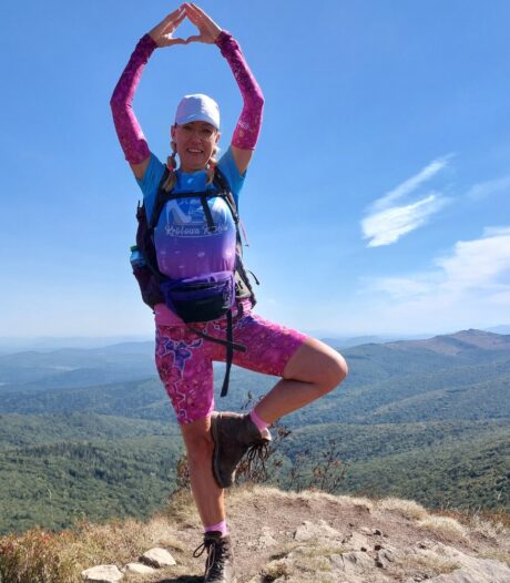 koszulka królowa kroków legginsy krótkie orchidea rękawki techniczne