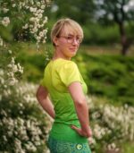 zielona koszulka techniczna damska oddychająca do biegania limonka