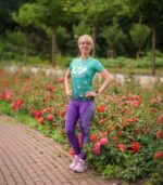 zielona koszulka techniczna damska oddychająca królowa kroków miętówka