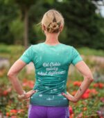 zielona koszulka techniczna damska oddychająca królowa kroków miętówka