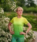 zielona koszulka techniczna damska oddychająca do biegania limonka