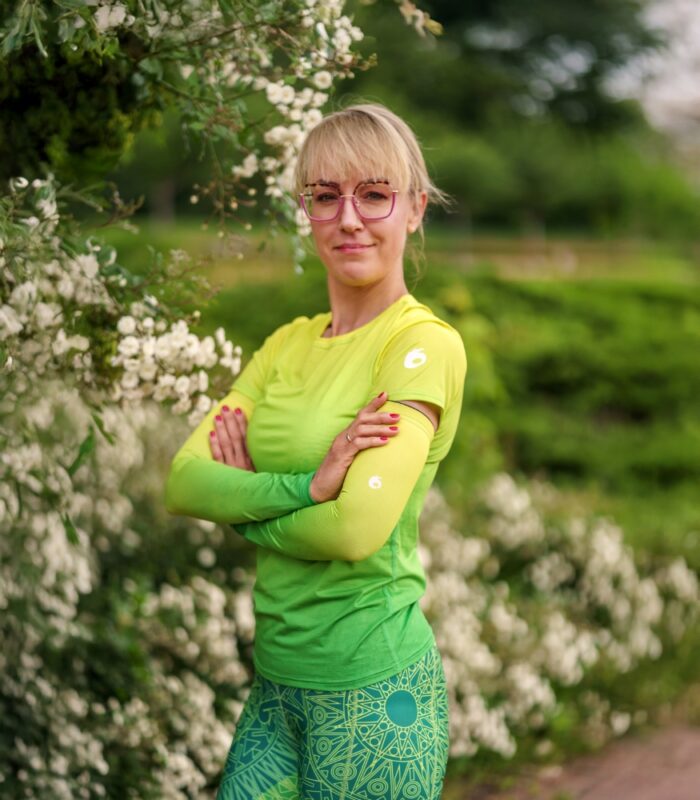 Sportowe rękawki do biegania na rower zielone limonka