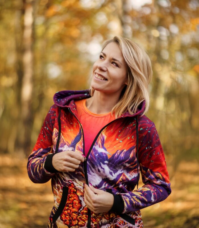 kolorowa bluza z kapturem damska oversize montana