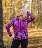 kolorowa damska bluza z kapturem oversize orchidea