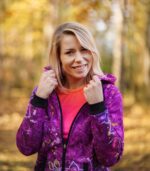 kolorowa damska bluza z kapturem oversize orchidea