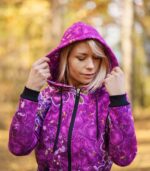 kolorowa damska bluza z kapturem oversize orchidea