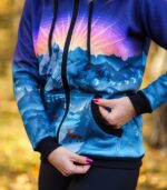 kolorowa bluza z kapturem oversize góry