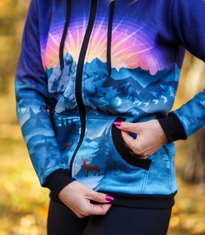 kolorowa bluza z kapturem oversize góry