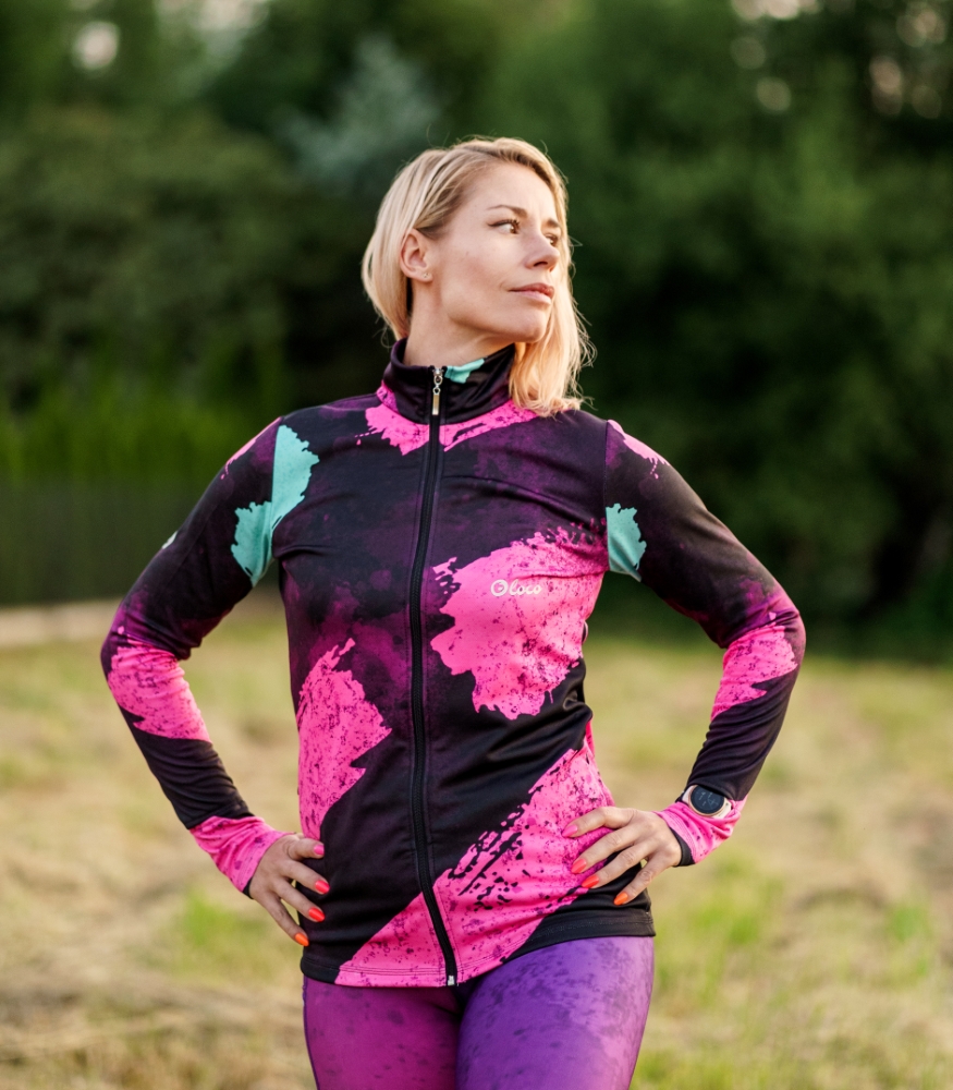 kolorowa damska bluza sportowa do biegania loco babka fluo