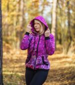 kolorowa damska bluza z kapturem oversize orchidea