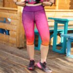 kolorowe legginsy sportowe damskie 3/4 capri Hawana