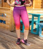 kolorowe legginsy sportowe damskie 3/4 capri Hawana