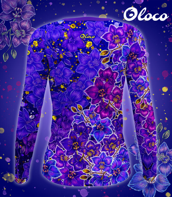 Sportowy longsleeve damski Nocna Orchidea - obrazek 2