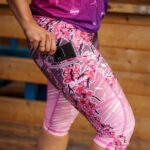 różowe legginsy sportowe damskie 3/4 capri Sakura