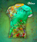 zielona koszulka w polne kwiaty