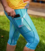 niebieskie legginsy sportowe damskie 3/4 capri Kalipso