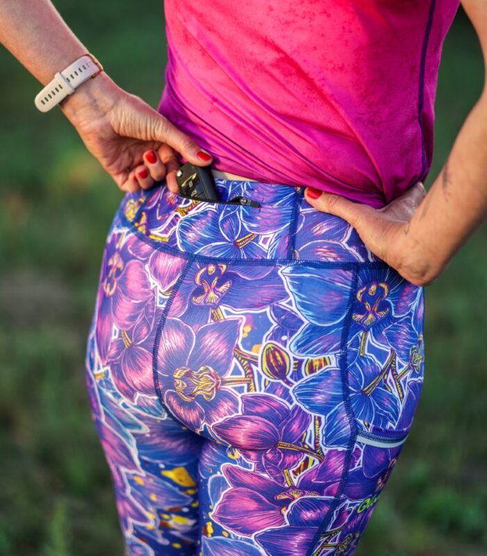 legginsy capri nocna orchidea za kolano