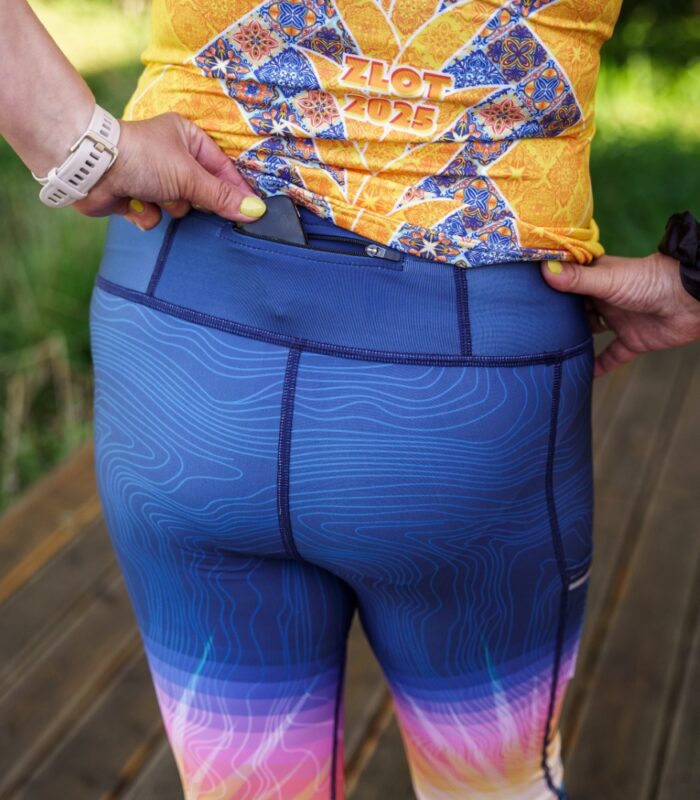 kolorowe legginsy sportowe damskie 3/4 capri Góry