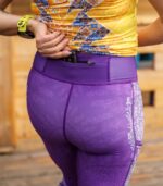fioletowe legginsy sportowe damskie capri 3/4 lawenda