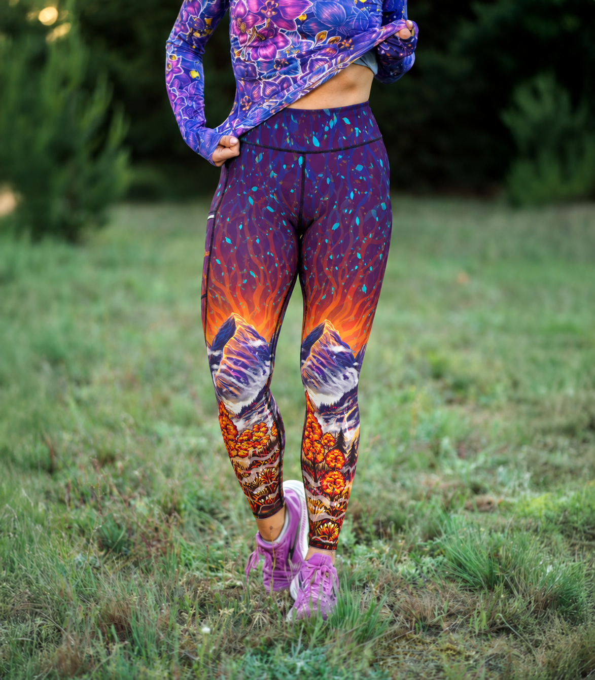 Długie legginsy sportowe damskie Montana do nordic walkingu i spacerów