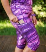 fioletowe legginsy sportowe damskie 3/4 capri Jagody