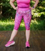 fioletowe legginsy sportowe damskie 3/4 capri Orchidea