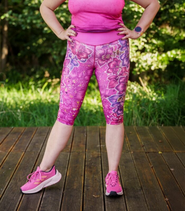 fioletowe legginsy sportowe damskie 3/4 capri Orchidea