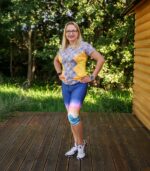 kolorowe legginsy sportowe damskie 3/4 capri Góry