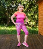 fioletowe legginsy sportowe damskie 3/4 capri Orchidea