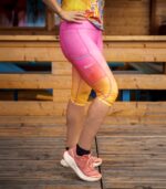 kolorowe legginsy sportowe capri 3/4 brzoskwinka