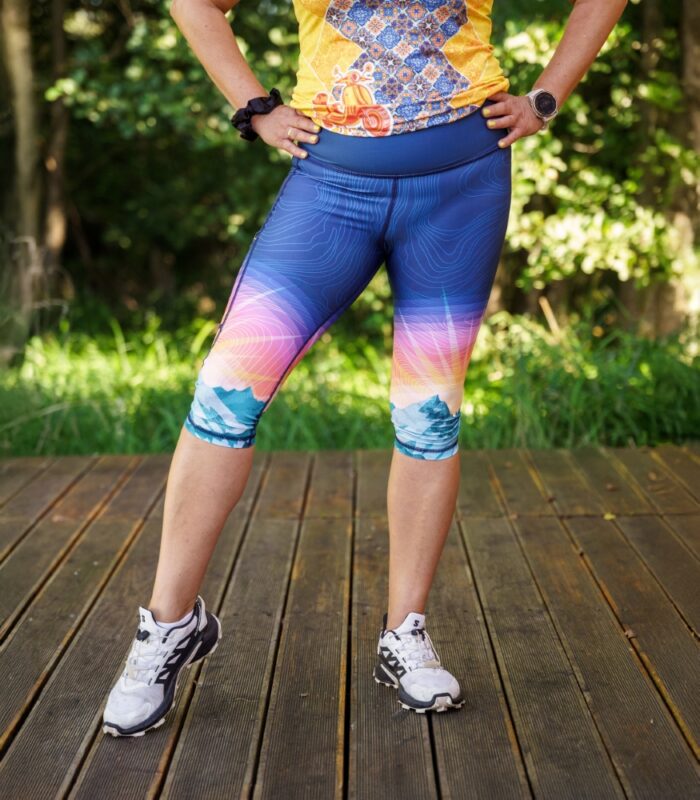 kolorowe legginsy sportowe damskie 3/4 capri Góry