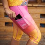 kolorowe legginsy sportowe capri 3/4 brzoskwinka