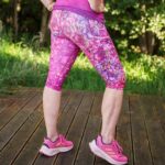 fioletowe legginsy sportowe damskie 3/4 capri Orchidea