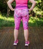 fioletowe legginsy sportowe damskie 3/4 capri Orchidea