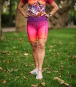 legginsy krótkie gradient sportowe z kieszkonkami hawana