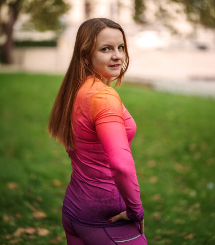 kolorowy longsleeve sportowy damski hawana