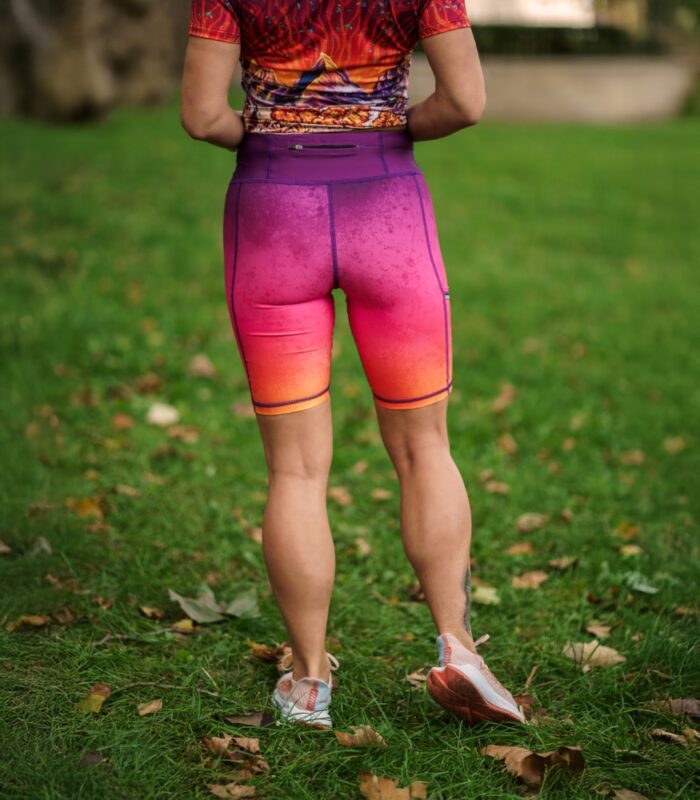 kolorowe legginsy sportowe krótkie do biegania hawana