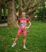 hawana legginsy krótkie gradient sportowe z kieszkonkami