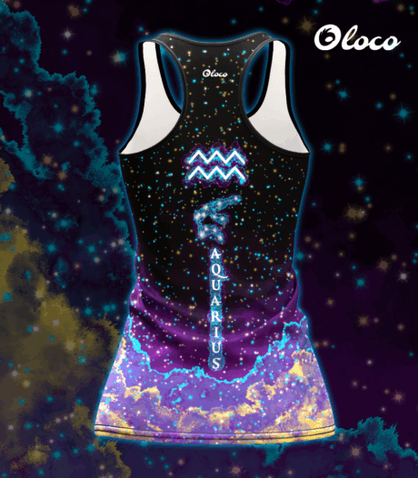 sportowy tanktop bokserka damska zodiak wodnik