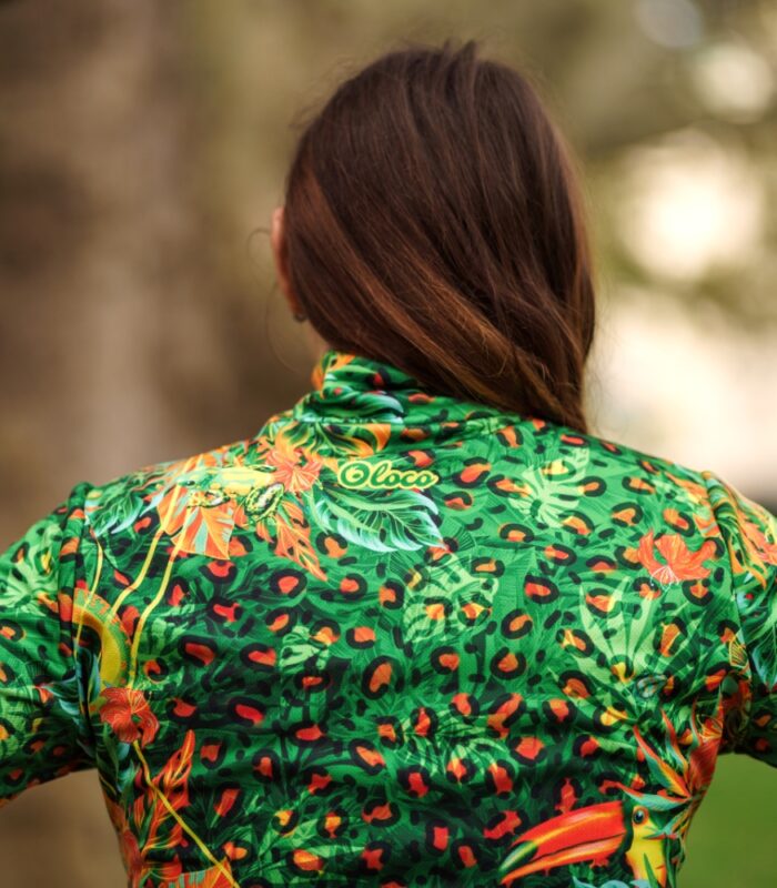bluza sportowa jungle motyw zwierzęcy tropikalne rośliny zieleń