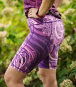 jagody legginsy krótkie z kieszonkami fioletowe