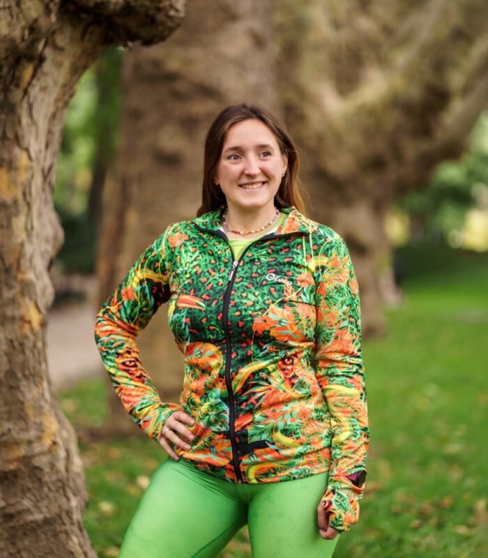 sportowa bluza dla kobiet na zamek z wycięciami na zegarek jugle