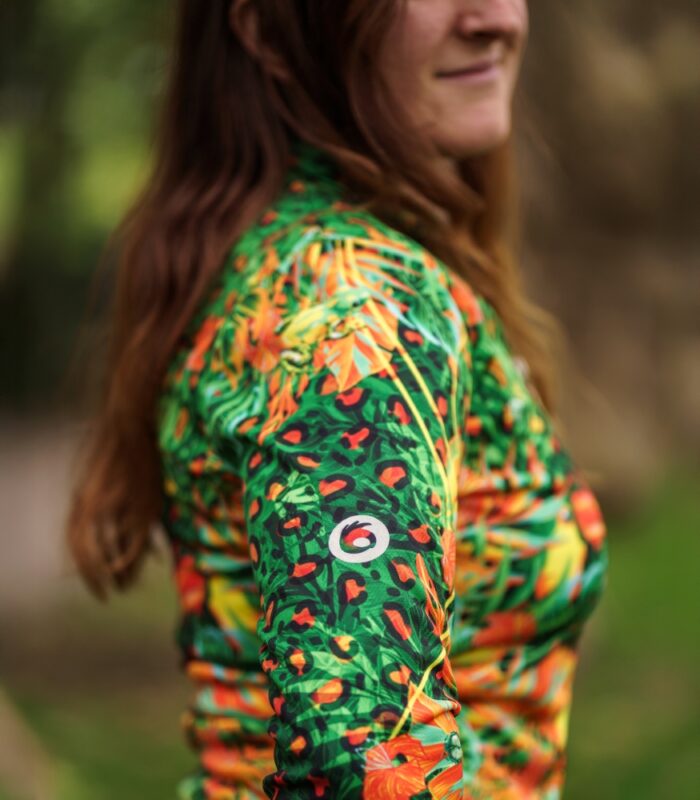 bluza sportowa jungle motyw zwierzęcy tropikalne rośliny zieleń