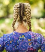 koszulka sportowa krótki rękaw kwiaty nocna orchidea