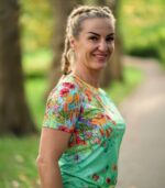 sielanka koszulka techniczna polne kwiaty zieleń