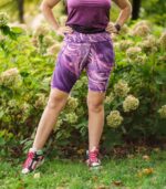 jagody legginsy krótkie z kieszonkami fioletowe