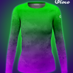 koszulka sportowa z długim rękawem zielono fioletowa toxic