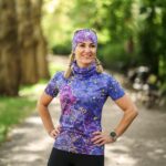 koszulka sportowa krótki rękaw kwiaty nocna orchidea