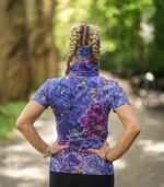 koszulka sportowa krótki rękaw kwiaty nocna orchidea