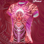 różowa koszulka sportowa wzór słowiański mokosz